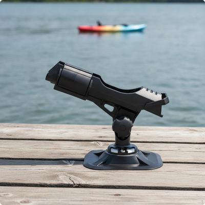 Fishing Rod Holder with Base Adjustable Deck Mount Pivoting for Anglers