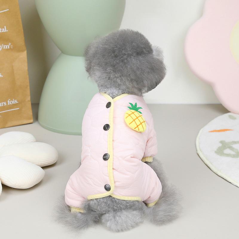 Pet Clothing Dog Clothes Pet Four-Legged Cotton-Padded Clothes Four-Legged Cotton-Padded Clothes 22 Pineapple Four-Legged Cotton-Padded Clothes