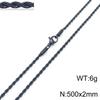Hip-hop Style Vacuum Plating Black Titanium Steel Men's and Women's Winding Ladder Twist Necklace