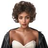 Synthetic Mixed Brown Curly Wigs Natural Short Women Wigs Mommy Layered Hair Wig Long Bangs Cancer Patient Gift Daily Use Wig