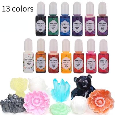 13 bottiglie 10G epossidica UV resina colorante colorante pigmento mix colore fai da te set