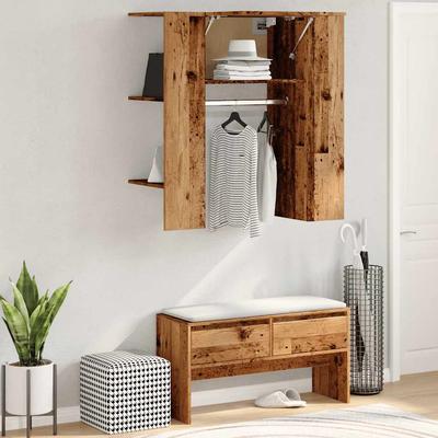 Hallway Cabinet with Vintage Wood Look 97.5 X 37 X 99 Cm Particleboard
