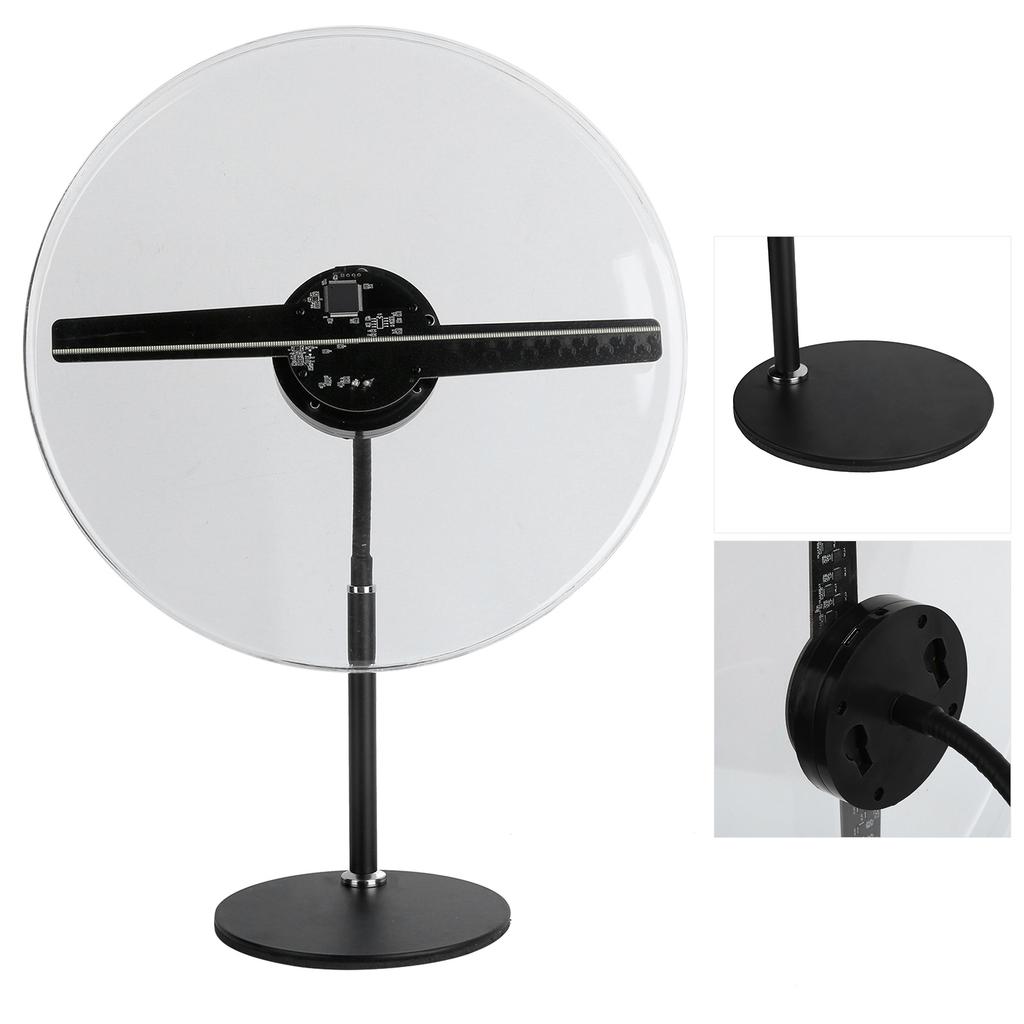 30CM Holographischer Werbeprojektor 3D 256 LED Lüfterprojektionsdisplay mit StänderUK Stecker 100-240V
