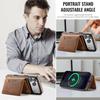 Luxury Leather Phone Case for iPhone 17 Pro Max Air 16e 16 Plus 15 14 13 12 Magnetic Attraction Detachable Card Holder Wallet