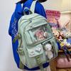 Kawaii Multi-Pocket Waterproof Nylon School Backpack for Women and Girls Cute Laptop Book Pack for Students