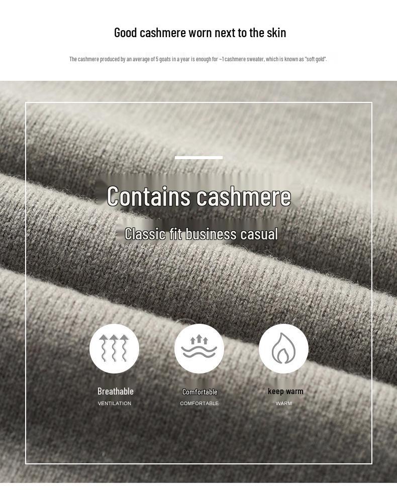 Pullman pour homme à col en V en cachemire de haute qualité 10%