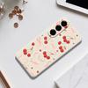 For Samsung Galaxy A56 5G Case Big Bow Cherry Pattern Printing Straight Edge TPU Phone Back Cover