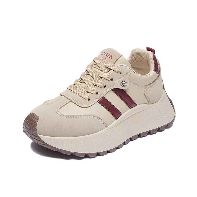 Stepping on shit sneakers women's four-season foot small waffle Forrest Gump shoes women's lightweight non-slip running platform dad shoes