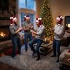 Fræk Julemandshat Animeret Hat til Voksne, Sjov Elektrisk Bevægelig Julefest Hat, Kostumetilbehør Rød Nyhed Bevægelse Jul Tilbehør