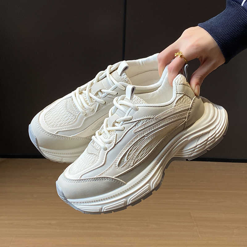 Legitimate Leather Autumn Womans Casual Shoes Husband Running Training & Exercise Black Sneakers Sport Vintage High Fashion