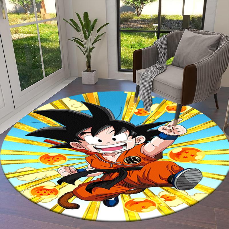 Tappeto Rotondo Dragon Ball, Tappeto per Soggiorno Camera da Letto Divano Sala Giochi Decorazione, Tappetino Antiscivolo 49