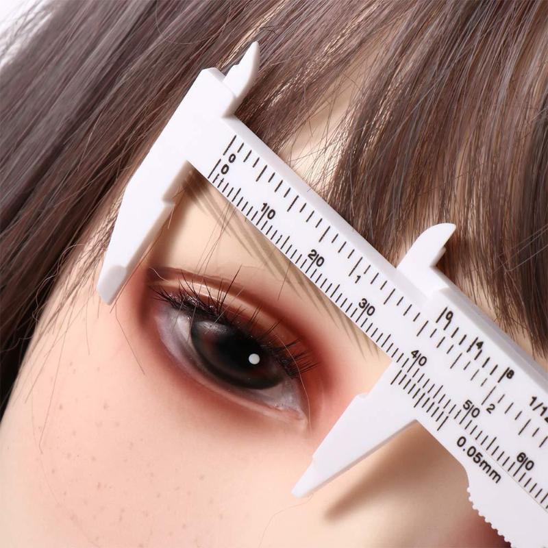 Portable 80mm Plastic Eyebrow Measuring Vernier Caliper Tattoo Microblading Caliper Ruler Permanent Makeup Measurement Tools