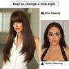 64cm Long Straight Layered Wig with Bangs – Heat-Resistant Synthetic Hair in Brown, Auburn, Ash Blonde, Gold, Black & Pink