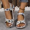 Fashion Women Sandals Floral Print Lightweight Large Size Shoes for Women Luxury Outdoor Comfortable Sandals Women Sandalias De Mujer