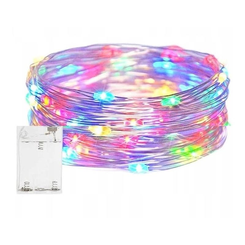 Światełka Lampki Na Żyłce Wewnętrzne 20 Led Multikolor Dekoracja Świetlna