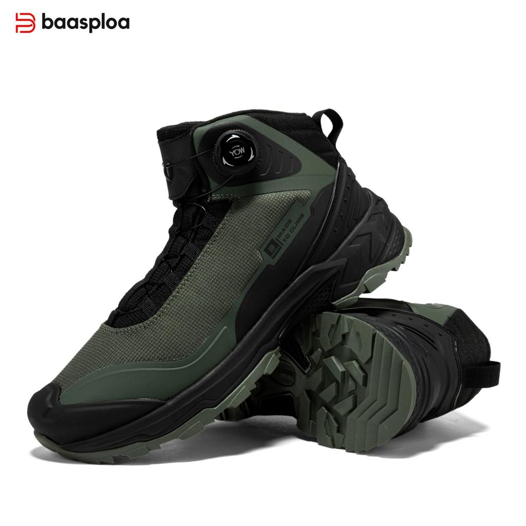 Baasploa Men's Autumn/Winter Outdoor Mountaineering Shoes and Boots Anti slip, Warm and Comfortable, Autumn/Winter Men's Shoes Promotion