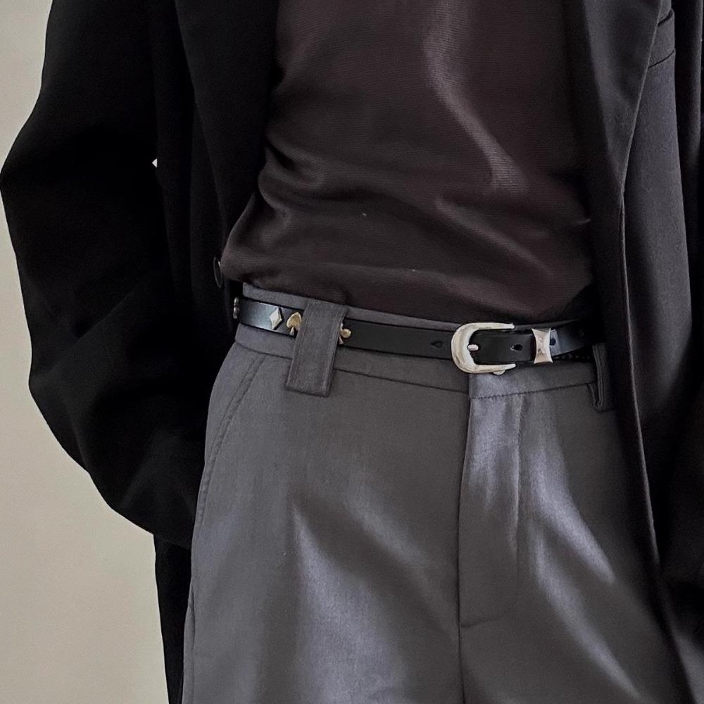 Black Rivet Waistband PU Leather Dress Jeans Belt Fashion Y2K Waist Belt  Spicy Girls