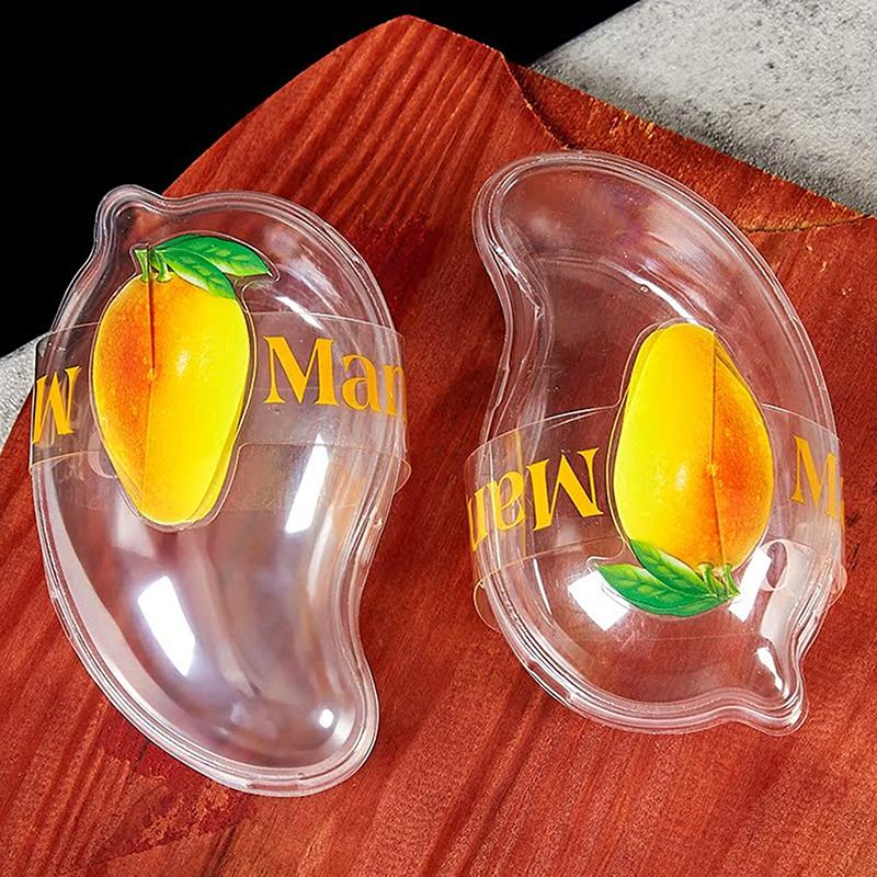 10 stk Kreativ Mangoform Engangs Dessertkake Plastkopp DIY Kake Krem Mousse Emballasjeboks Med Klart Lokk