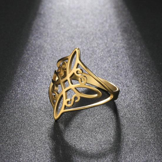 Creative Party Ring Electroplating Dress Up Fine Workmanship Witch Knot Stainless Steel