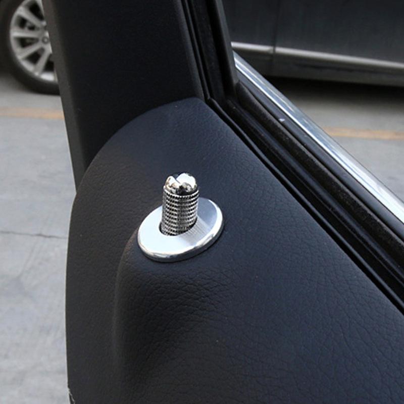 4Pcs Car Door Bolt Lock Pin Aluminum Alloy Button Cover Interior Accessories For Mercedes Benz C W205 GLC GLE E W213 CLA GLA A