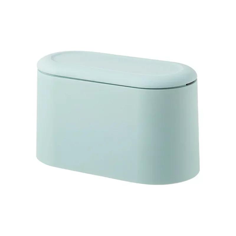 Simple Desktop Trash Bin Mini Durable Storage Bucket Can Automatic Pop-up Lid For Dressing Tables Home Offi Garbage Bucket