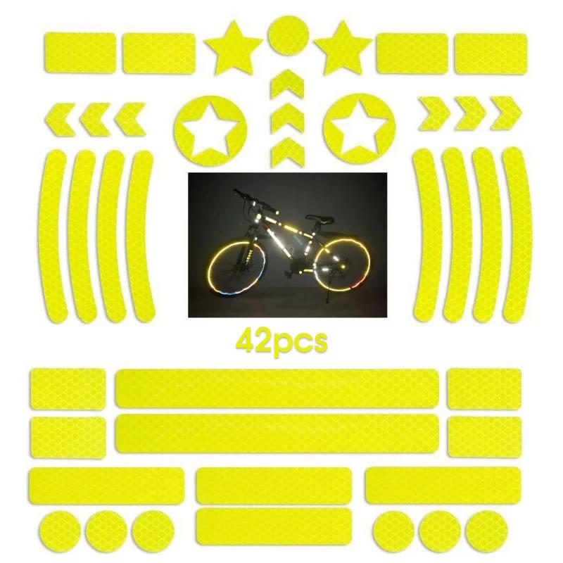 

42 шт. Наборы светоотражающих наклеек для велоспорта Декор для велосипеда Наклейки на раму велосипеда Наклейки для велоспорта DIY Наклейки Декор Наклейки для MTB жёлтый