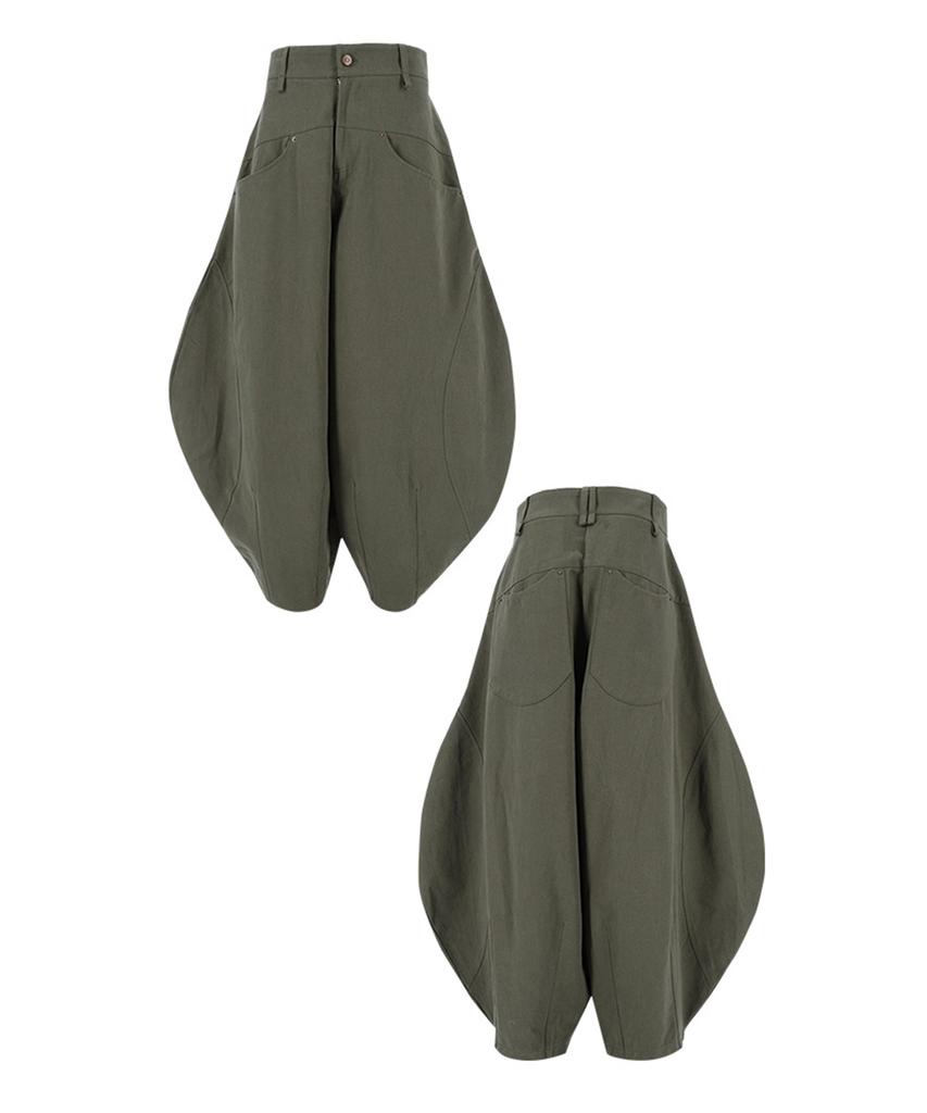 Lekyulli Wide Balloon Baggy Pants Khaki