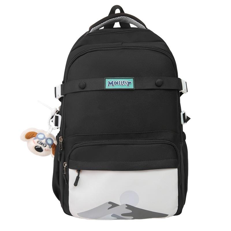 

Student Schoolbag Women s Large Capacity Printed Colorblock Travel Backpack Men s Backpack чорний