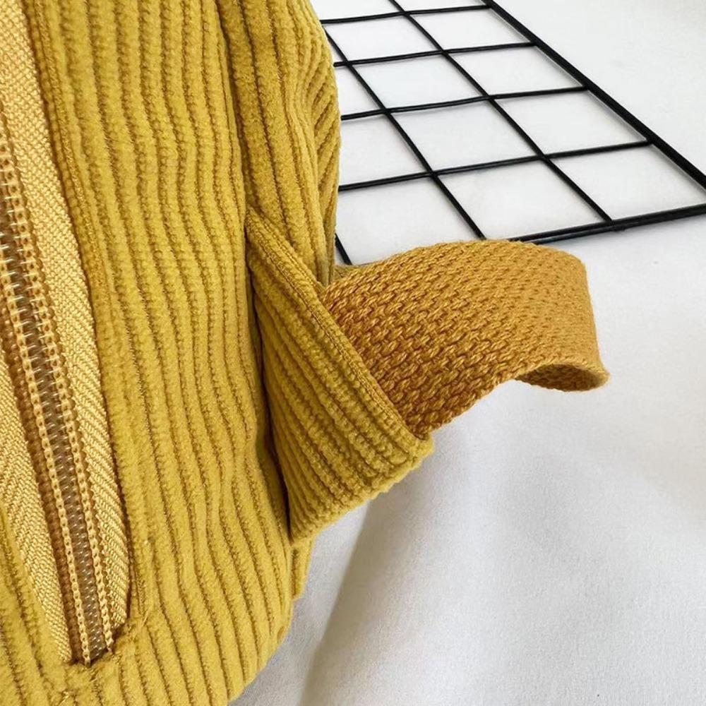 Rucksack Corduroy Backpack Solid Color Student Book Bags Teenager Small School Bags Female