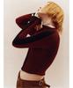 Sand Sound Boat Neck Crop Zipup Cardigan Red