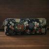 New Chinese Retro Style Pencil Case Damask Embroidery China Bird Flower Art Pen Bag Flannel Lining Beautiful Women Makeup Bag