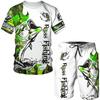 3D Tiger Print Plus-size Men's T-shirt Casual Daily Outdoor Fitness Quick-drying Breathable Street Short Sleeve Shorts Set