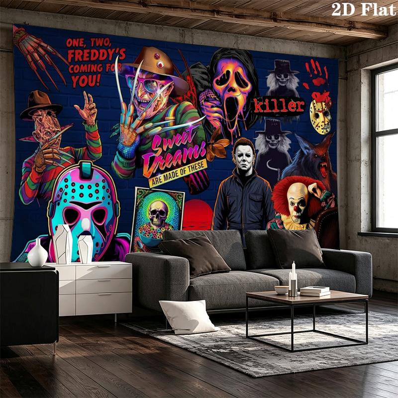 Horrorfilm Serie Wandkleed Esthetisch Wandkleed Bedrukt Stof Deken Decoratieve Wandkleden voor Slaapkamer Woonkamer Huisdecoratie