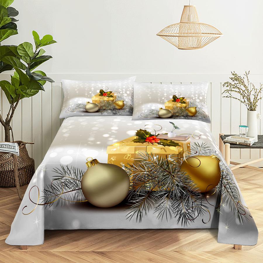 Julesengesett og putevar Sengetøy Laken Dynetrekk King Queen Size for enkeltdobbeltsenger 220x240 Twin Full Tynt Mykt