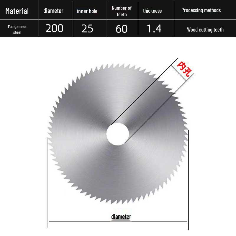 High-Speed Steel Circular Woodworking Saw Blade for Angle Grinders: Available in 4", 5", 6", 7", and 10".