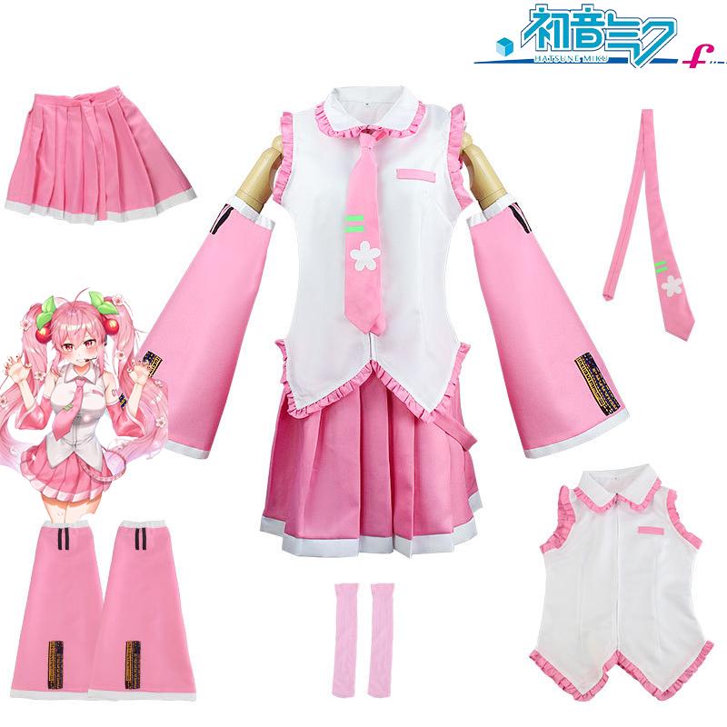 

Хатсунэ Юниформ Мику Наряд горничной Розовый Косплей Костюм Платье Карнавальная Вечеринка Подарок XS