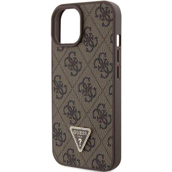 Guess Guhcp15Sp4Tdpw Iphone 15 / 14 / 13 6.1 Brązowy/Brown Hardcase Leather 4G Triangle Strass