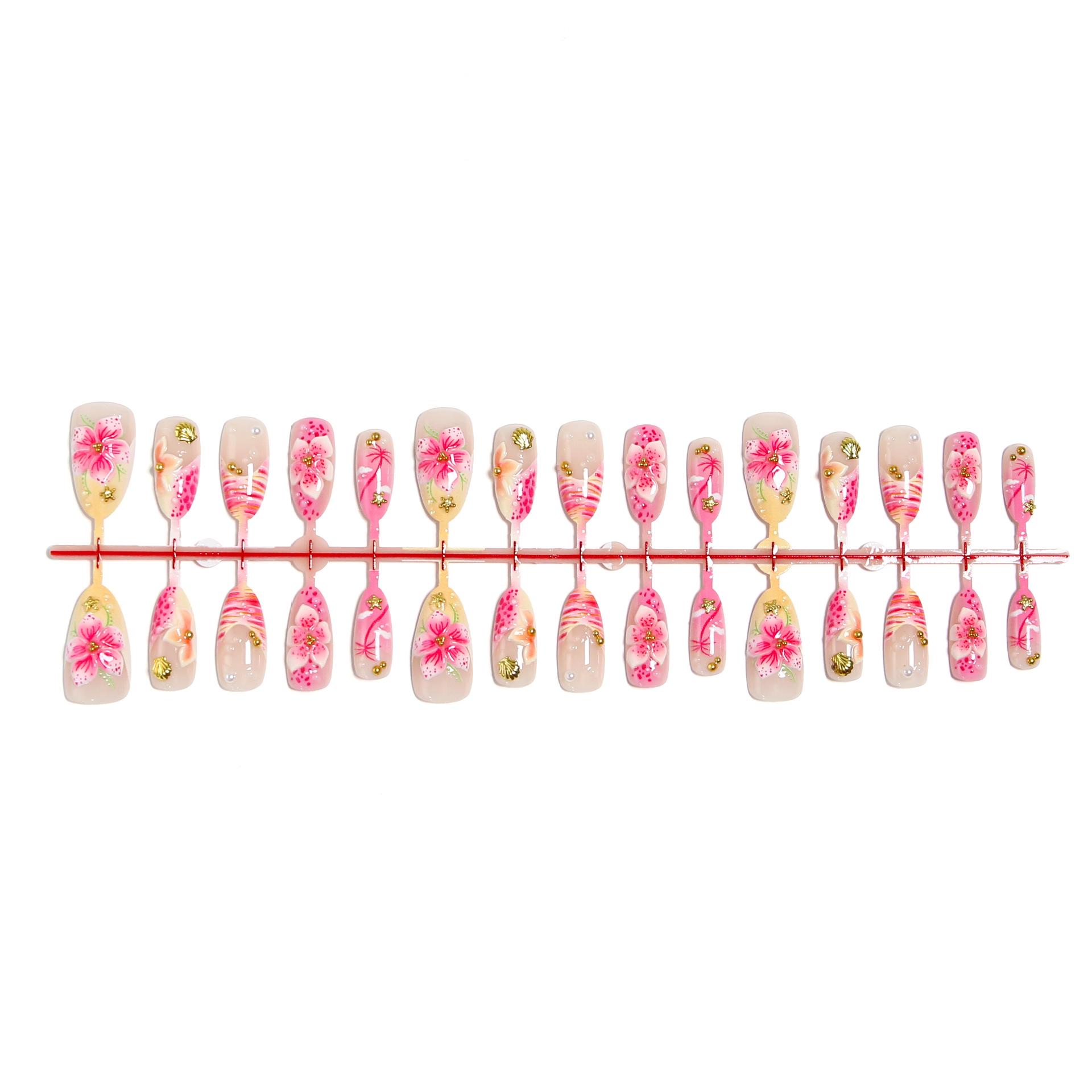 Spicy Girl Almond-Shaped Press-On Nails - Summer Whitening Dopamine Nail Art Tips