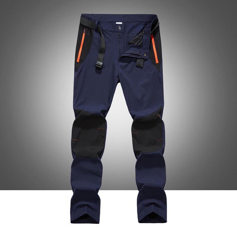 

Elastic Quick-Dry Plus-Size Windproof Straight-Leg Pants for Casual Wear XXXL темно-синий