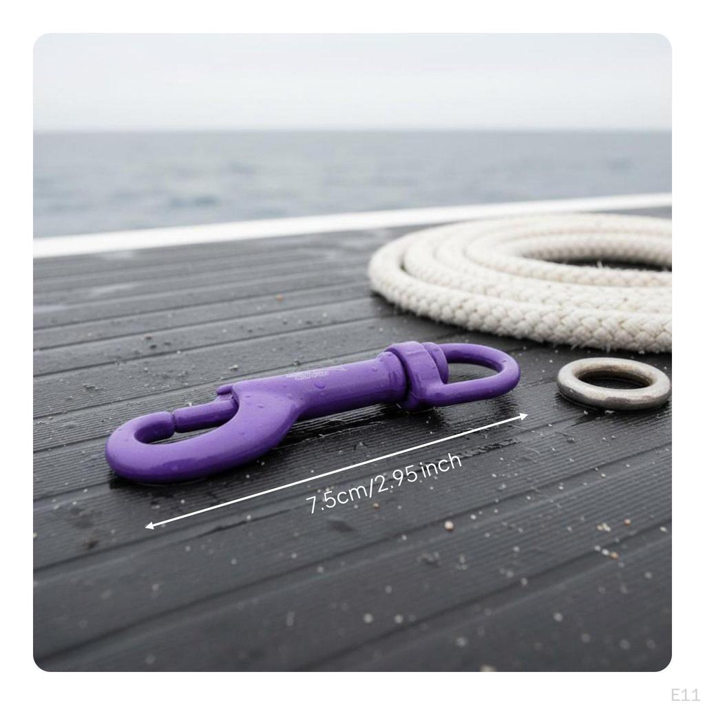 Swivel Eye Bolt Snap Hook Single End Stainless Steel Diving for Boating Silver 75MM