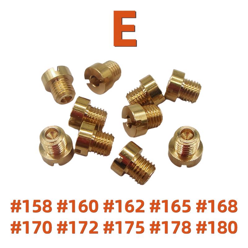 10pcs M6x0.75mm M6 Carburetor Main Jets Kit For Dellorto 6413 PHBH PHBL PHBE Motorcyle Carburetor Injector Nozzle Size#66-#210Carburetors Jets 7