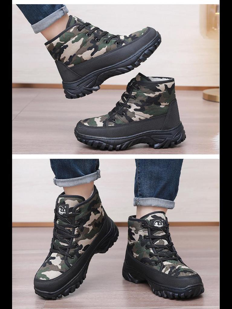 Men's Thickened High-Top Winter Boots: Warm, Snow-Proof Velvet Cotton Shoes