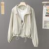 Women's Stand Collar Summer Sun Protection Clothing Long Sleeve Thin Jacket Coat Breathable Casual Loose Lightweight Outdoor Wear