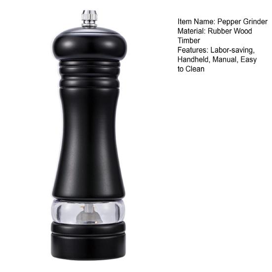 6 Inch Pepper Grinder Adjustable Coarseness Portable Manual Pepper Shaker Spice Grinding Bottle Kitchen Gadget