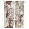 Birds Flowers Sheer Curtains for Living Room Transparent Tulle Window Treatments Bedroom Kitchen Home Decor Veil Drapes