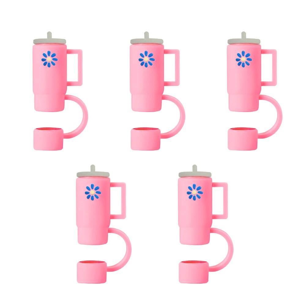 

5 шт. герметичный силиконовый соломенный топпер с защитой от брызг для Stanleys/аксессуаров для чашек/бара розовый