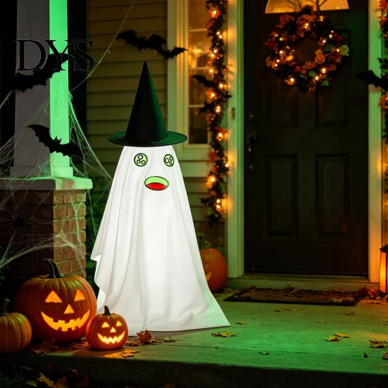 Reusable Holiday Party Supplies Halloween Ghost Decoration, Spooky Outdoor Standing with Glow in Lightweight Festival Home Accents The Dark