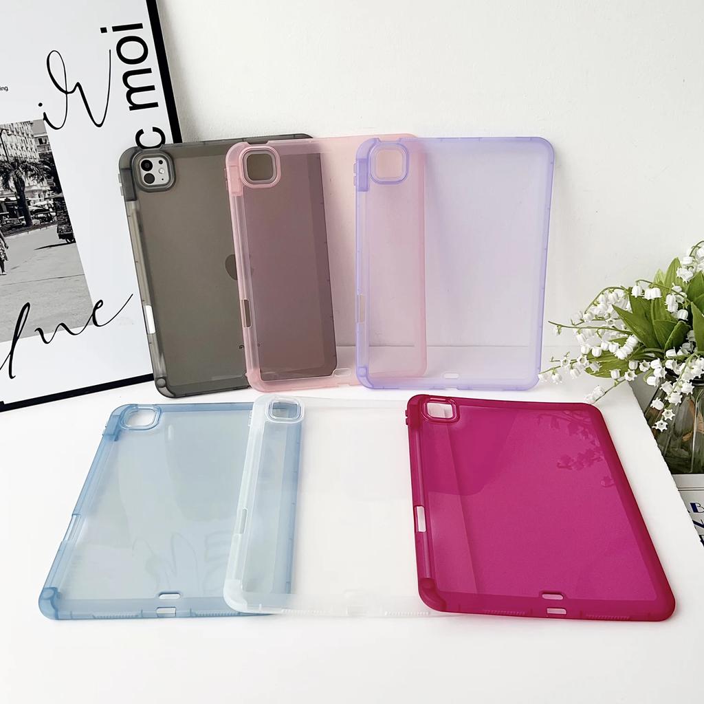 With Pencil Slot Tablet Case for IPad 2025 2024 6 7 8 9 10th 11th Generation Case Air 4 5 Pro 10.2 10.9 11 Inch Mini Clear Cover