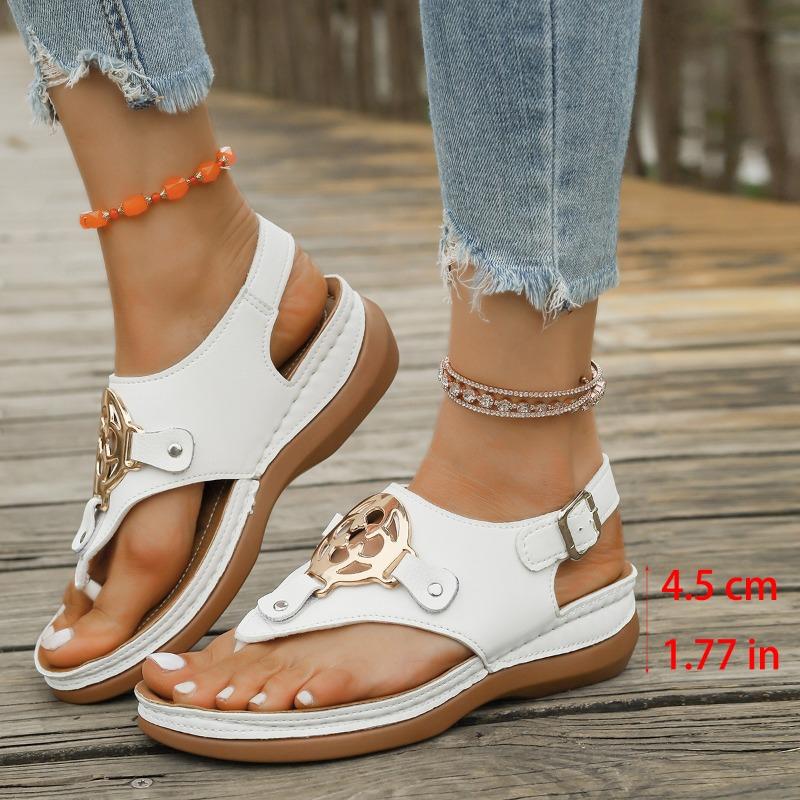 

Summer new fish mouth toe metal buckle herringbone sandals fashion slope heel cool slippers 36
