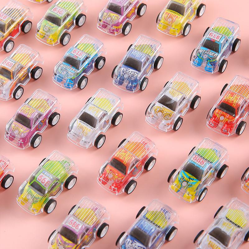 Simulation Inertial Mini Transparent Double Layer Graffiti Car Children Toy